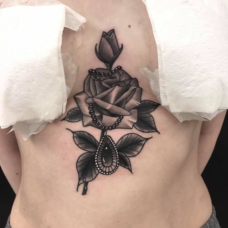 Rose Underboob Tattoo  Underboob Flower tattoo  neartattoos